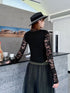 Black Mesh Layered Skirt